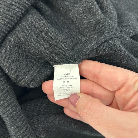 Vince V Neck Wool Cashmere Sweater Dress Grey Size M - Picture 7 of 8